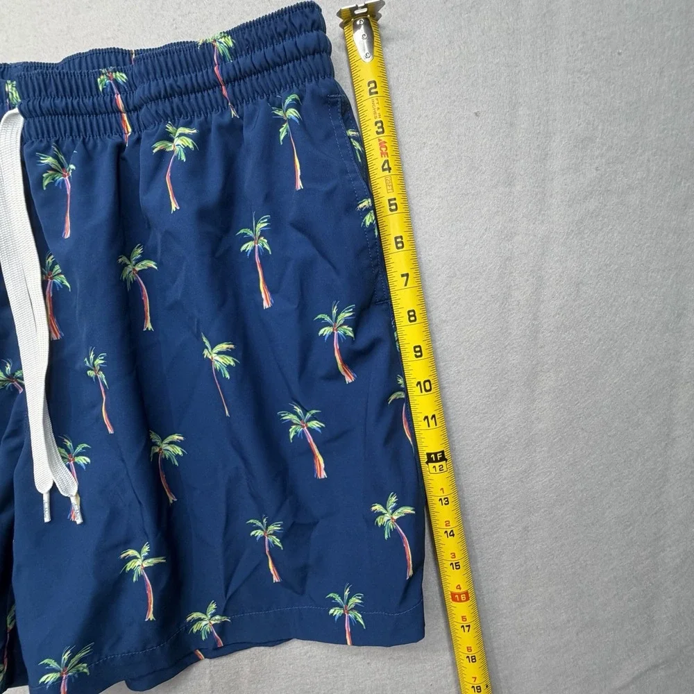 Chubbies Swim Trunk Men XXL Navy Blue Rainbow Palm Tree Stretch Board Shorts 5.5
